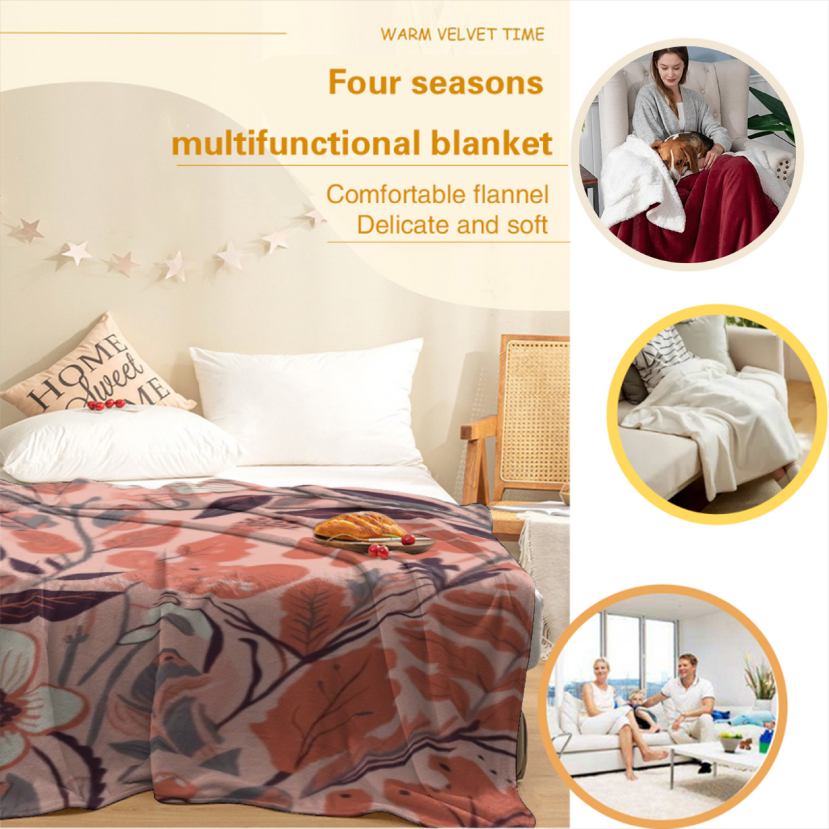 Zephyr Mosaic Eclectic Pattern Soft Flannel Blanket