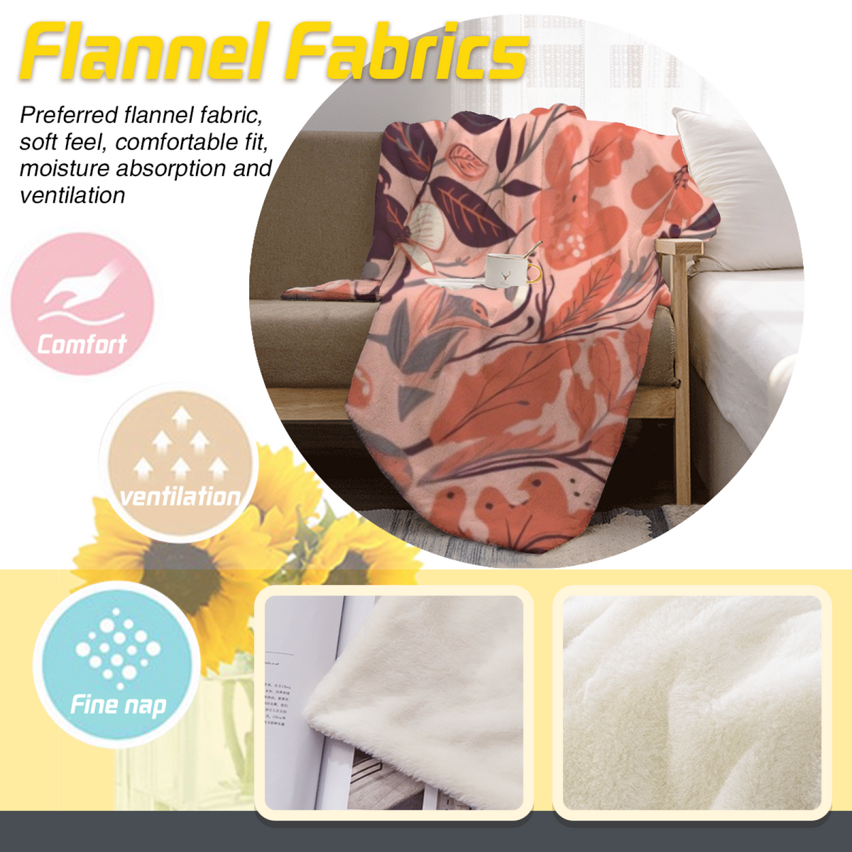Zephyr Mosaic Eclectic Pattern Soft Flannel Blanket