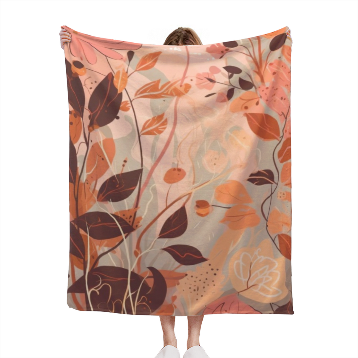 Azure Muse Pastel Multicolor Art Cozy Flannel Bed Blanket