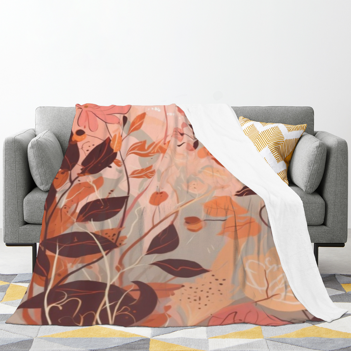 Azure Muse Pastel Multicolor Art Cozy Flannel Bed Blanket