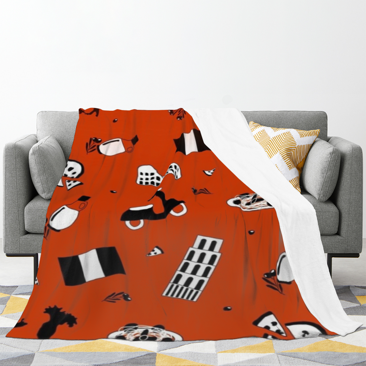 Lagoon Drift Artistic Pattern Lightweight Flannel Throw