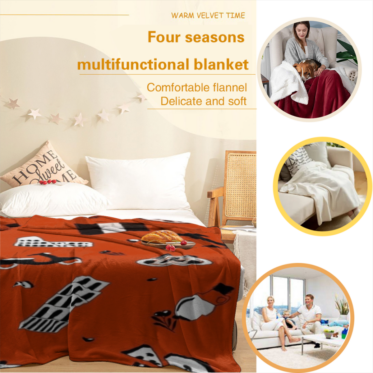 Lagoon Drift Artistic Pattern Lightweight Flannel Throw