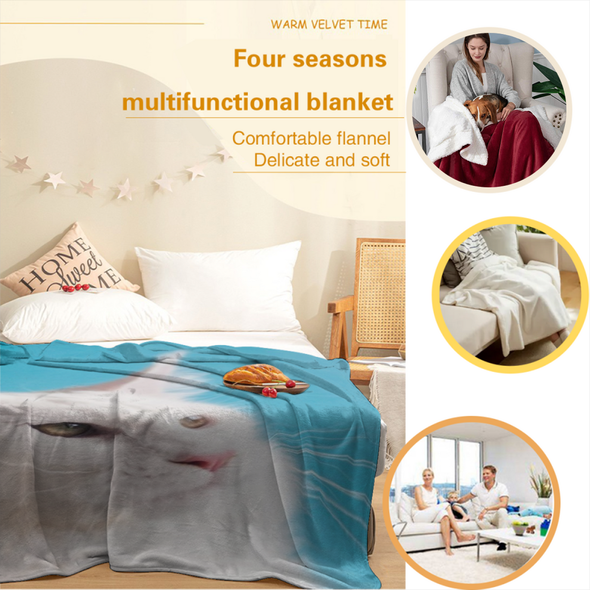Rustic & Lantern Playful Graphic All-Season Flannel Blanket