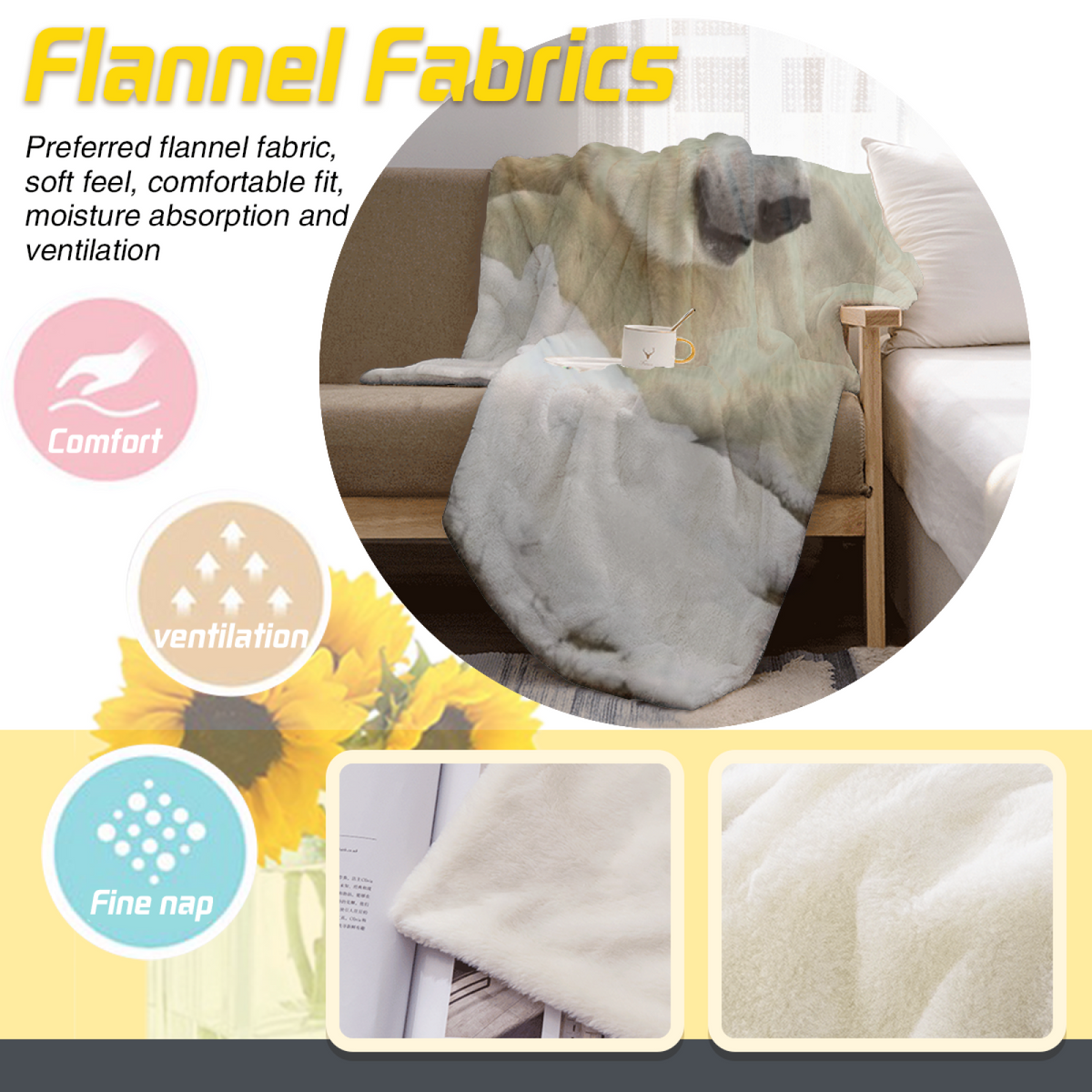 Ember Trail Soft Neutral Art Lightweight Flannel Throw