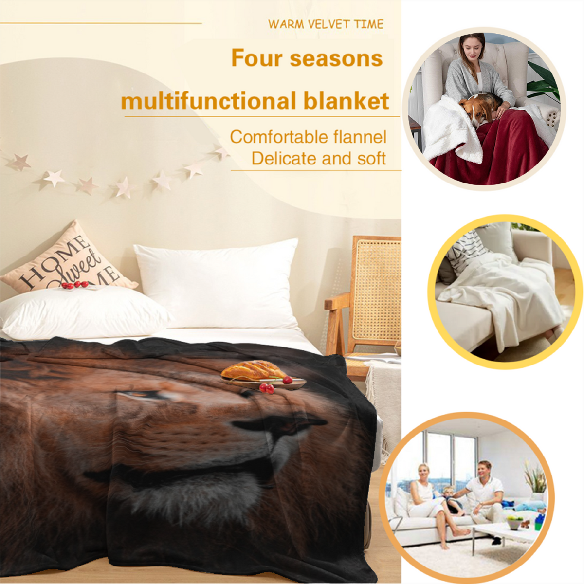 Oceanic Sanctuary Inspired Flannel Sofa Throw ¨C Earthy Neutral Palette