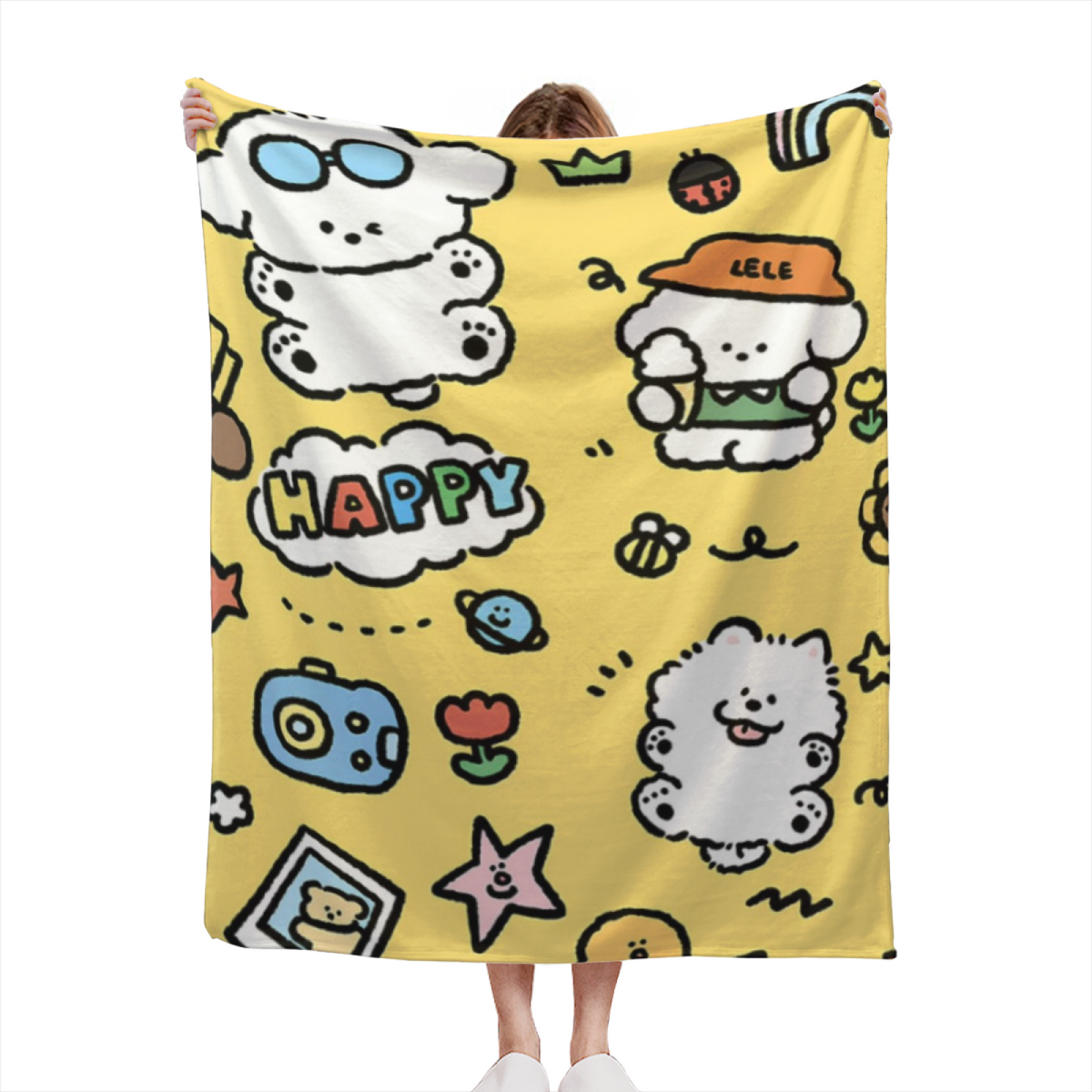 Silver Odyssey Pastel Multicolor Art All-Season Flannel Blanket