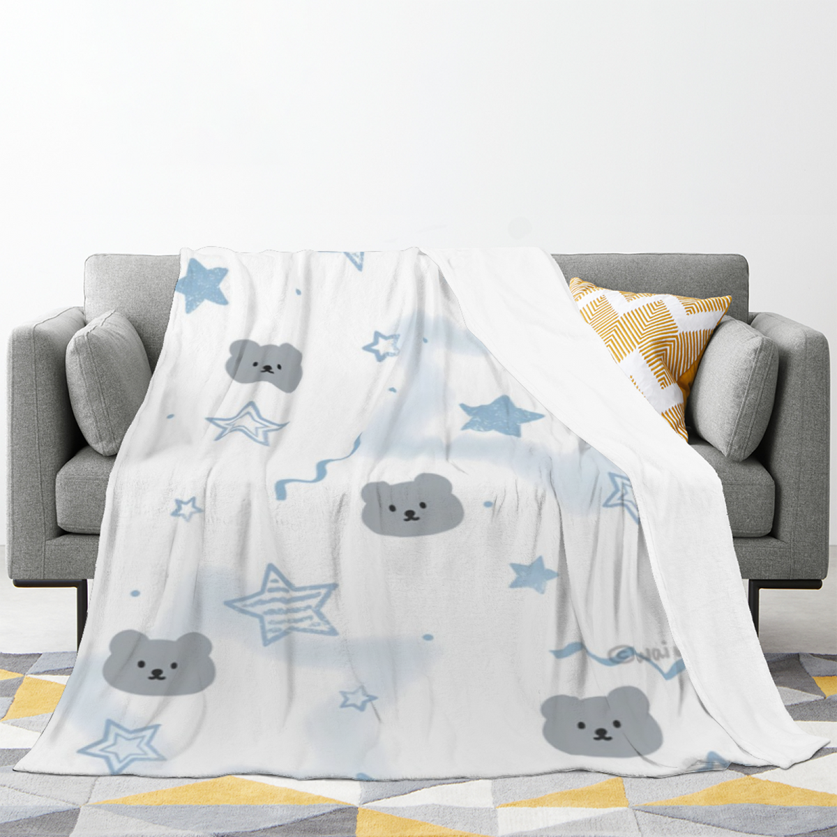 Luminous & Sonnet Playful Graphic All-Season Flannel Blanket