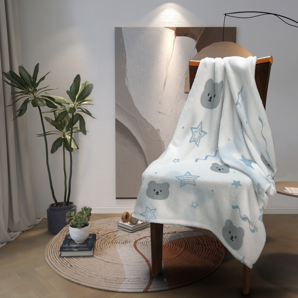 Luminous & Sonnet Playful Graphic All-Season Flannel Blanket