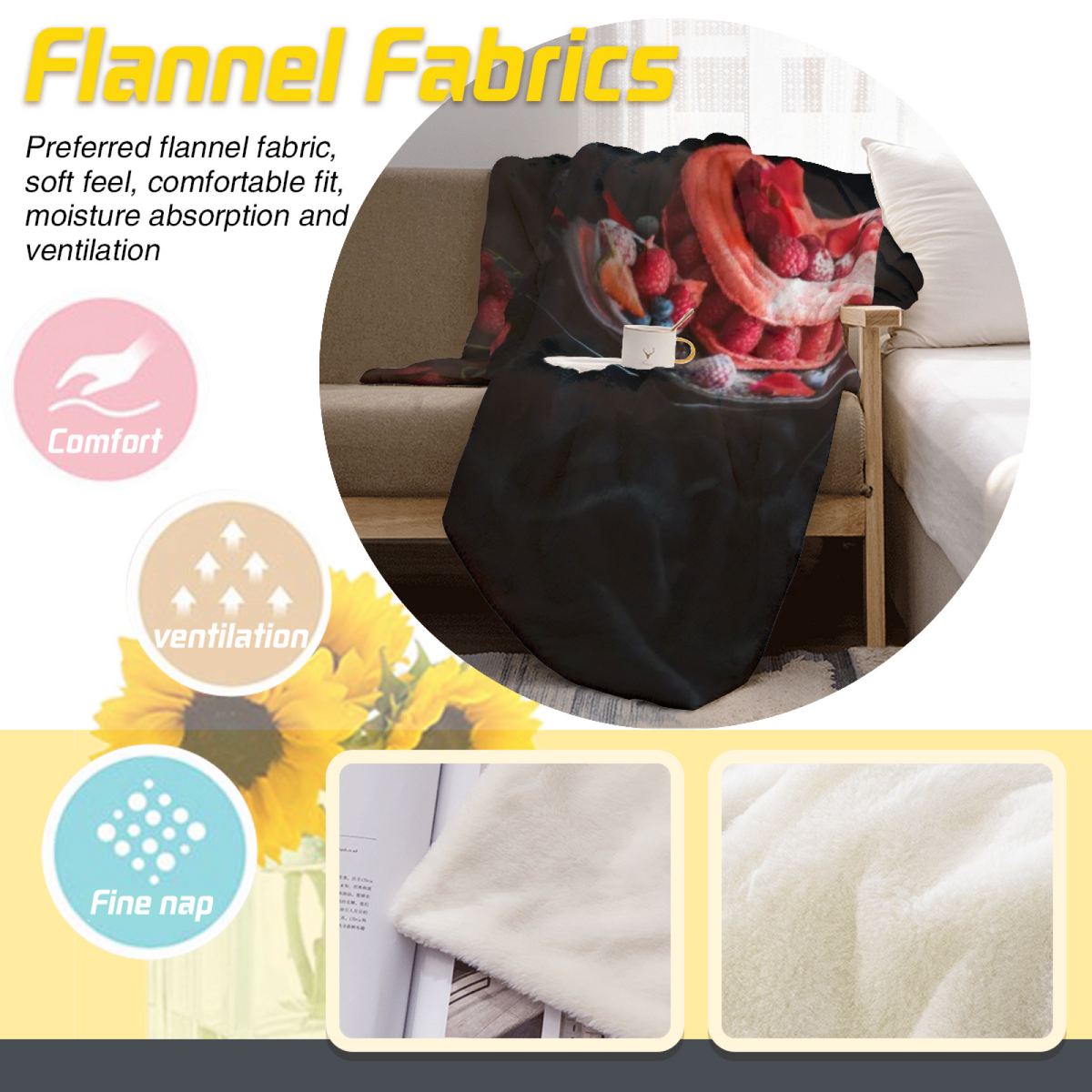 Starlit Thicket Muted Sage Art Flannel Throw Blanket