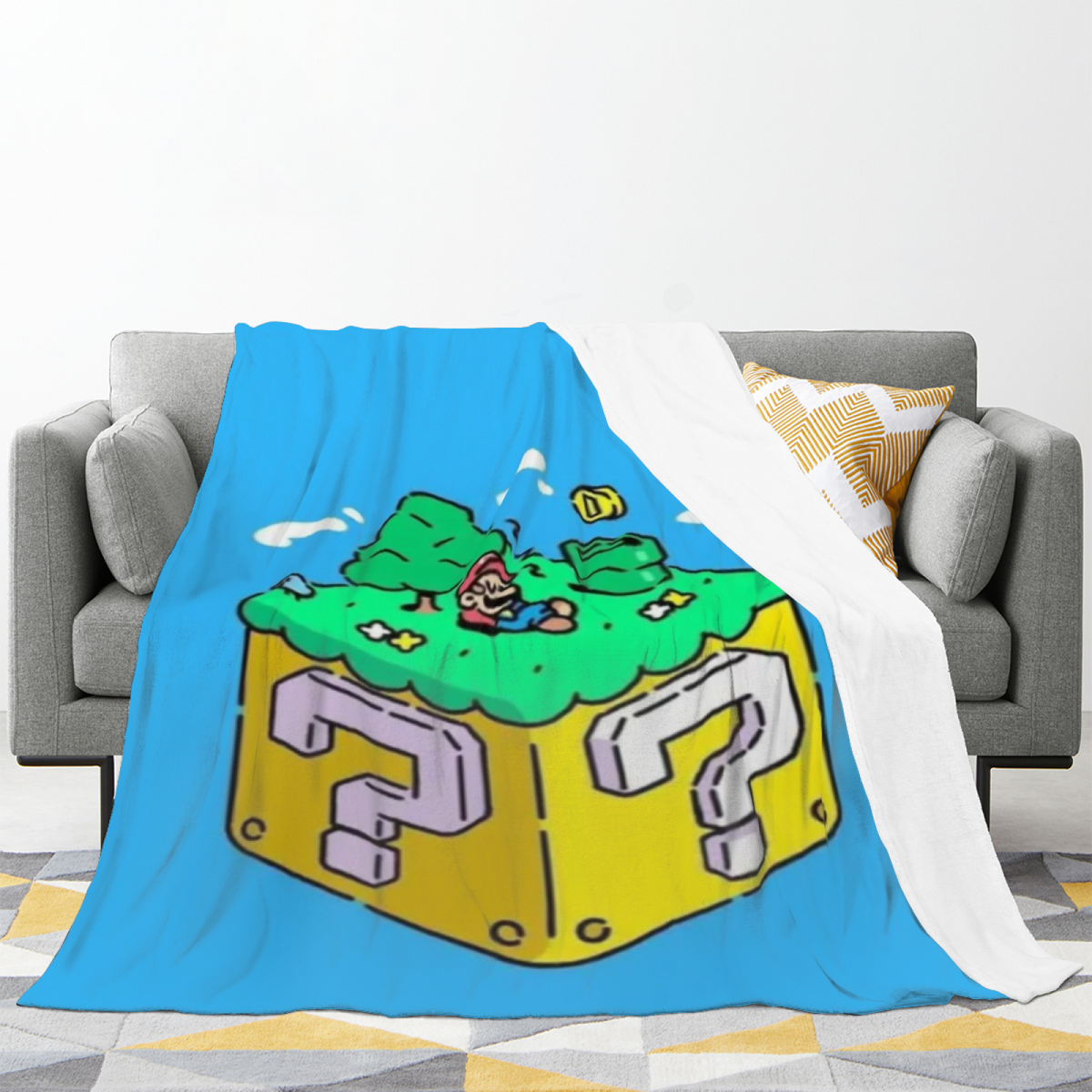 Celestial Horizon Pastel Multicolor Modern Art Flannel Throw Blanket
