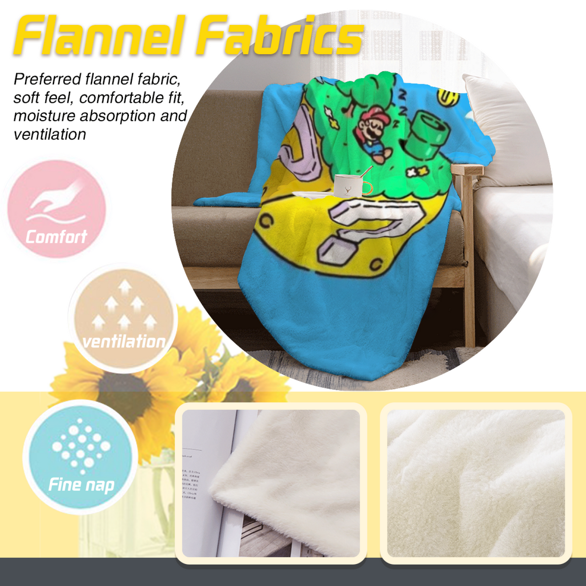 Celestial Horizon Pastel Multicolor Modern Art Flannel Throw Blanket