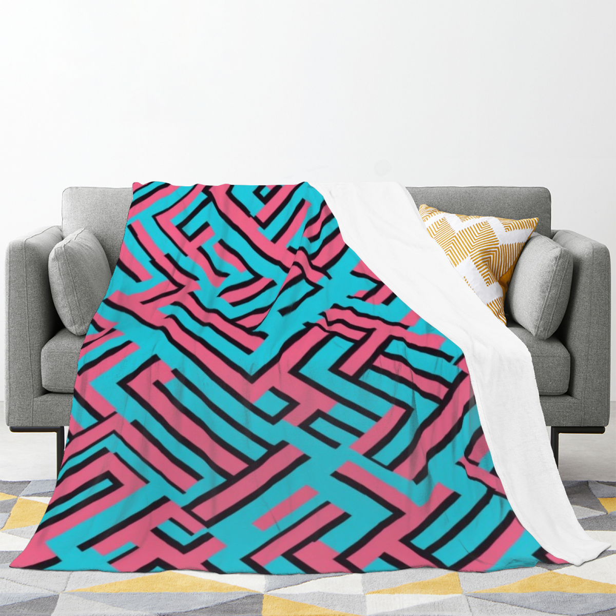 Gilded Horizon Lightweight Flannel Throw in Soft Neutral