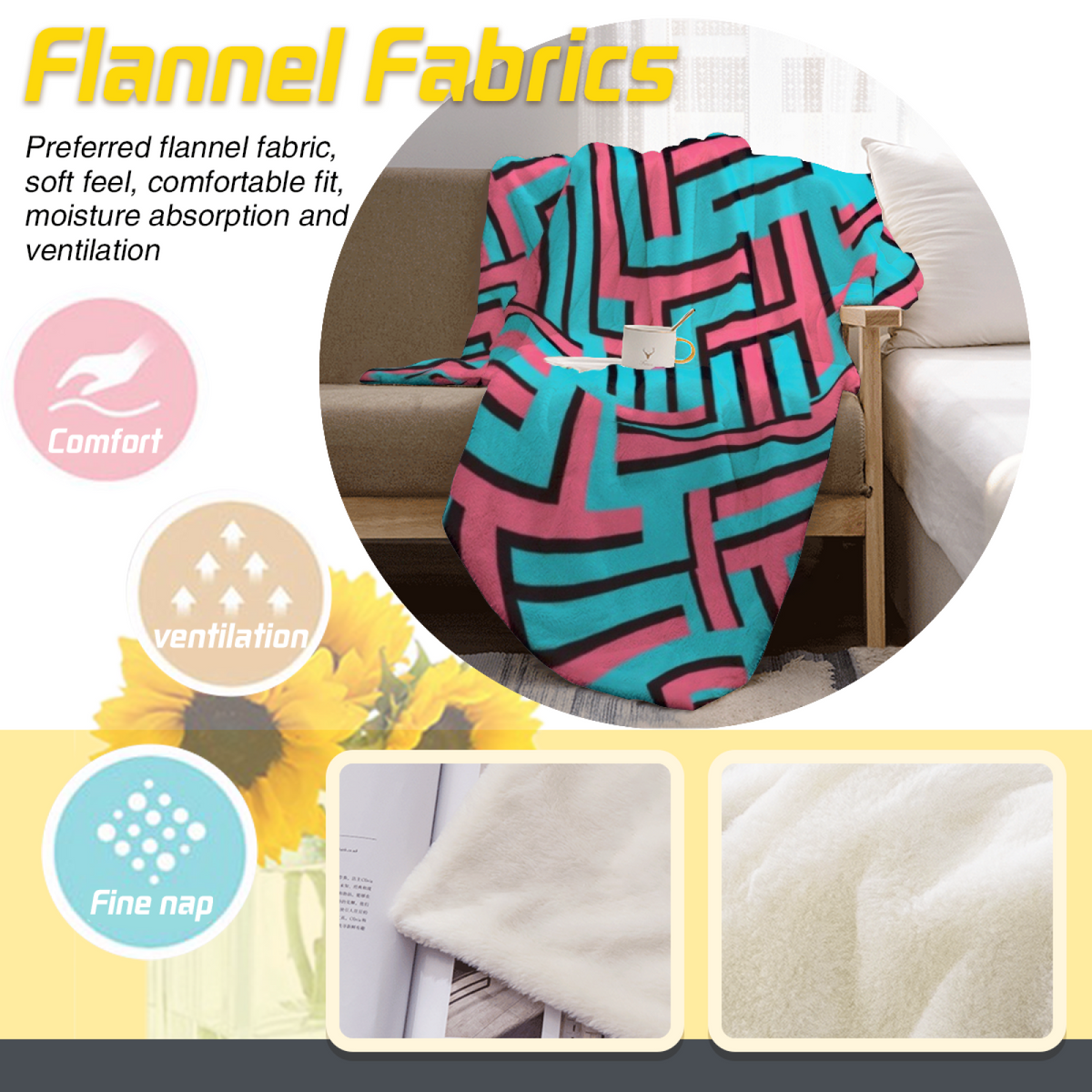 Gilded Horizon Lightweight Flannel Throw in Soft Neutral