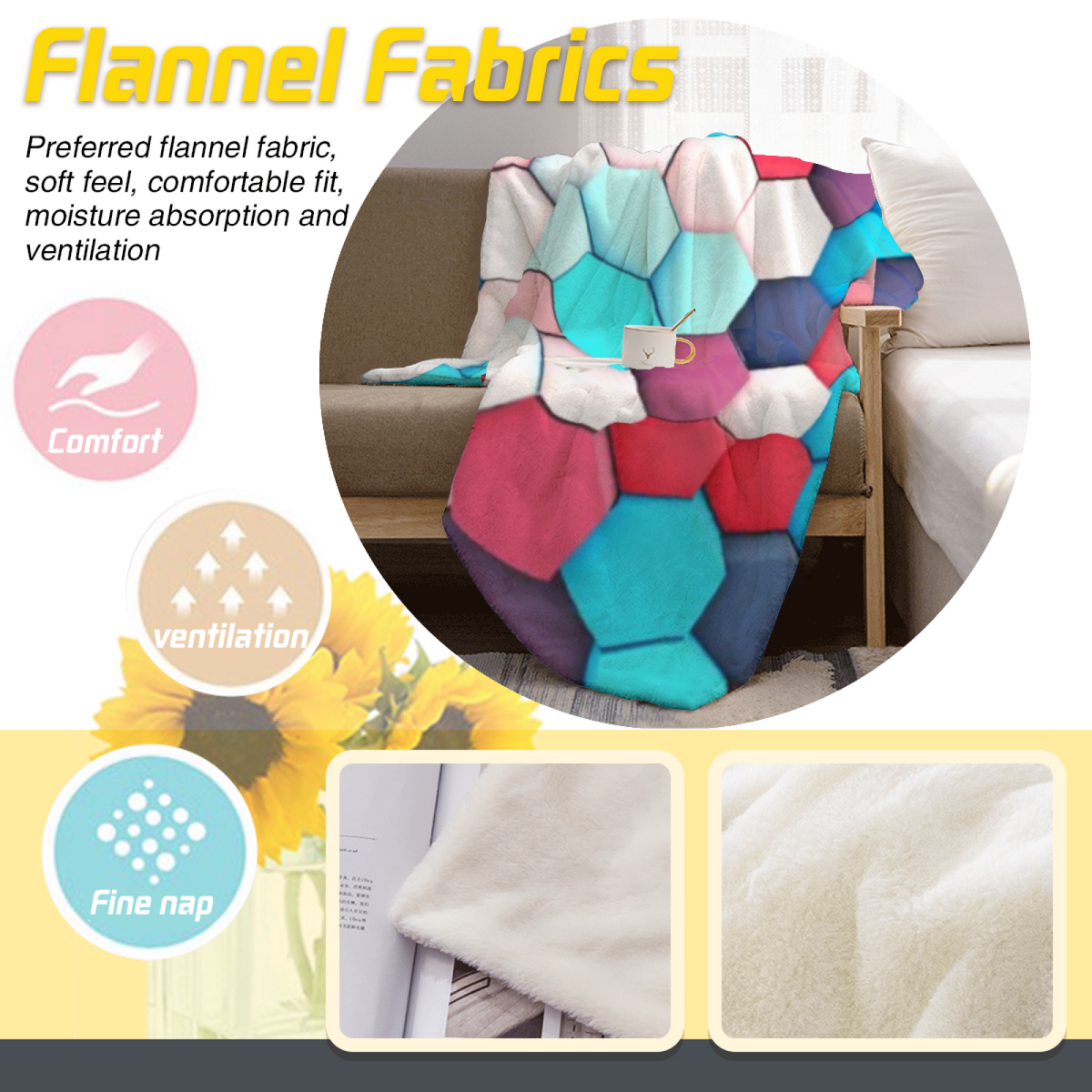 Radiant Sprout Muted Sage Art Decorative Flannel Blanket