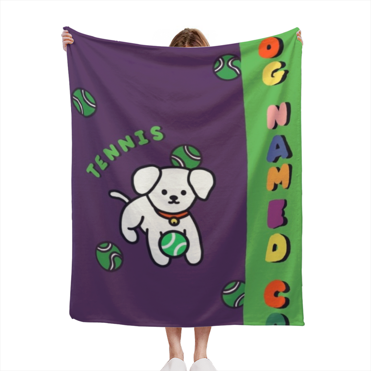 Moonbeam & Fern Playful Graphic Plush Flannel Throw