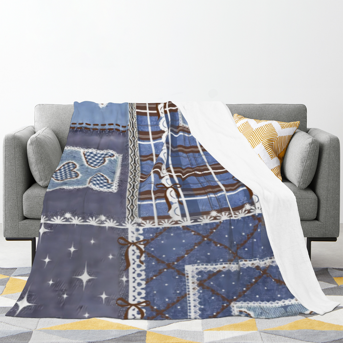 Harbor Odyssey Soft Neutral Art Cozy Flannel Bed Blanket
