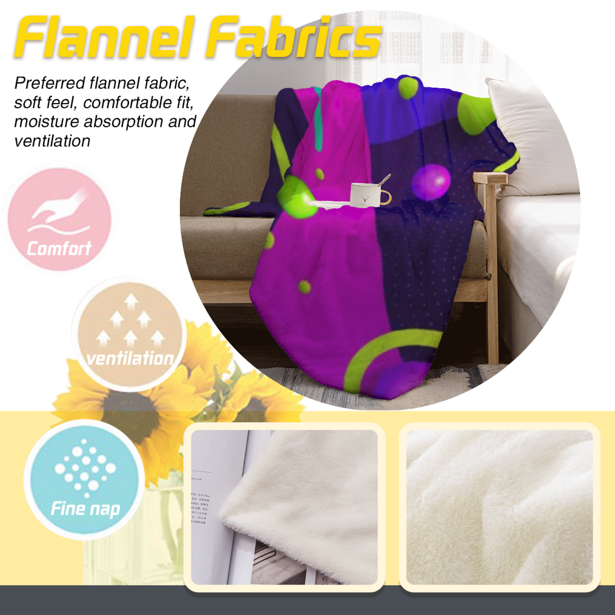 Festival Fable Lightweight Flannel Throw in Dusty Lilac
