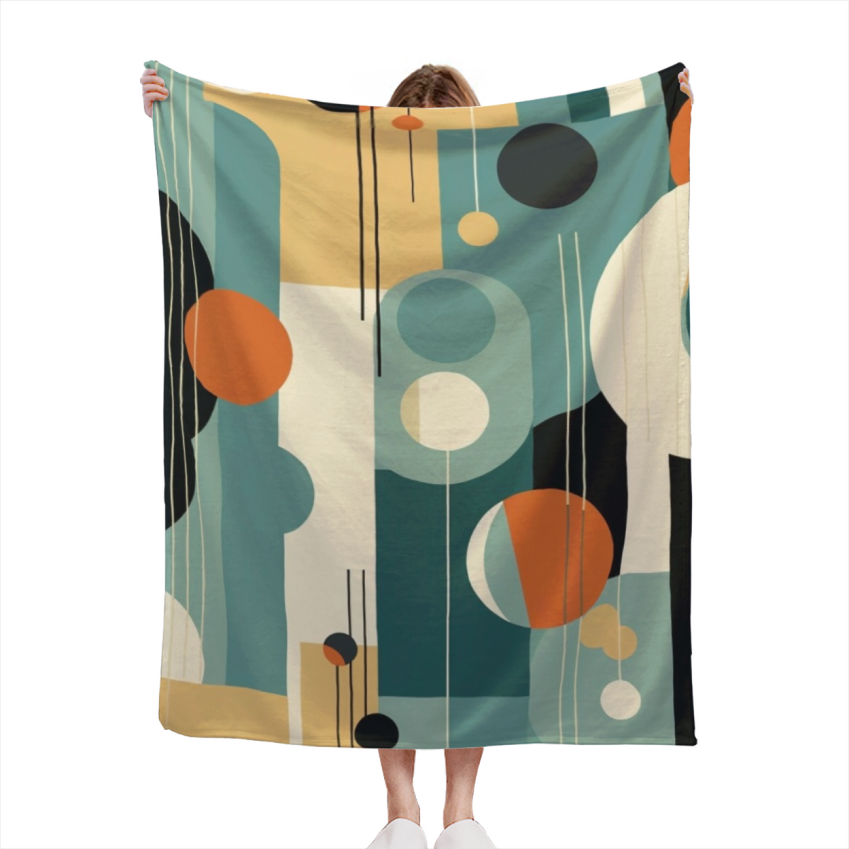 Breezy Rhapsody Expressive Print Cozy Flannel Bed Blanket in Dusty Lilac