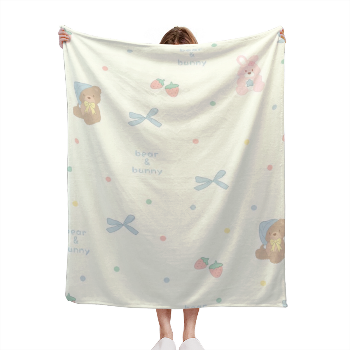 Festival Treasure Creamy Ivory Modern Art Flannel Throw Blanket