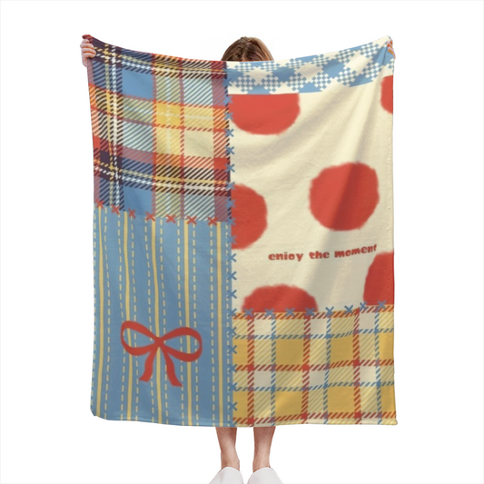 Starlit Nectar Expressive Print Cozy Flannel Bed Blanket in Pastel Multicolor