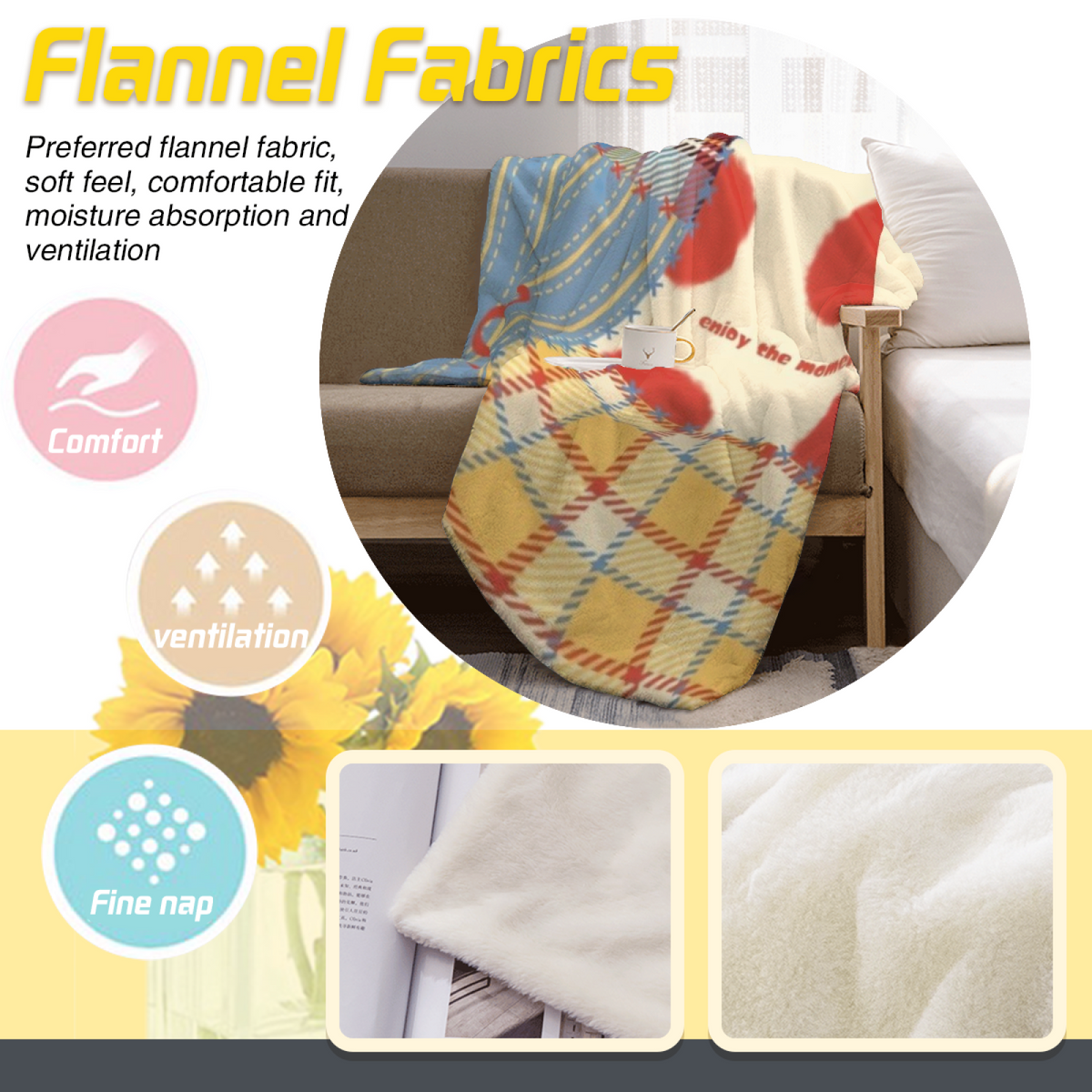Starlit Nectar Expressive Print Cozy Flannel Bed Blanket in Pastel Multicolor