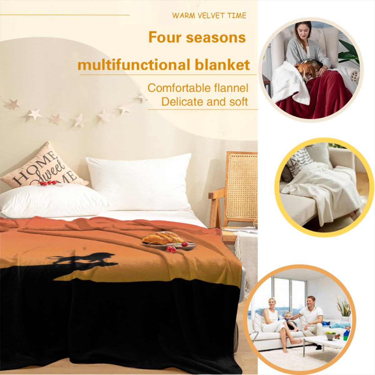 Alpine Petal Inspired Flannel Sofa Throw ¨C Earthy Neutral Palette
