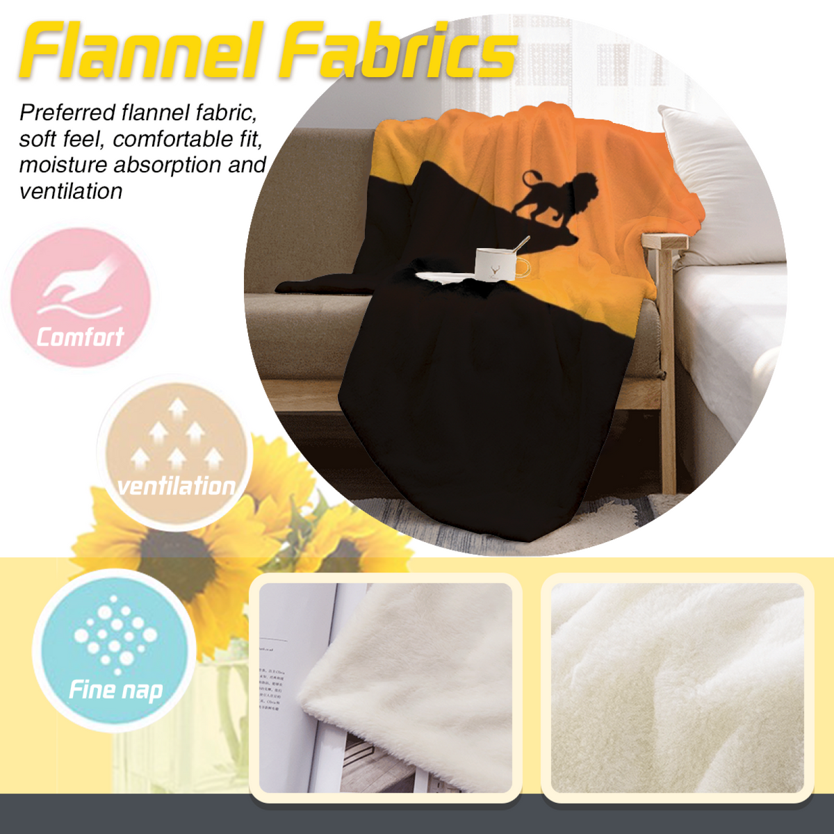 Alpine Petal Inspired Flannel Sofa Throw ¨C Earthy Neutral Palette