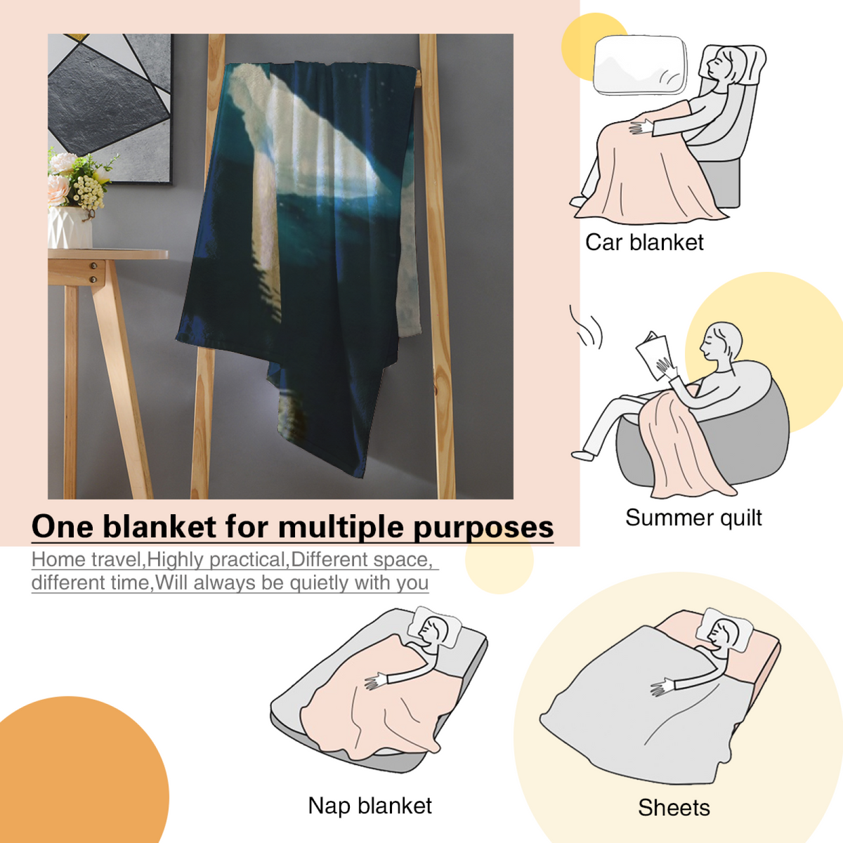 Copper Sprout Inspired Cozy Flannel Bed Blanket ¨C Earthy Neutral Palette
