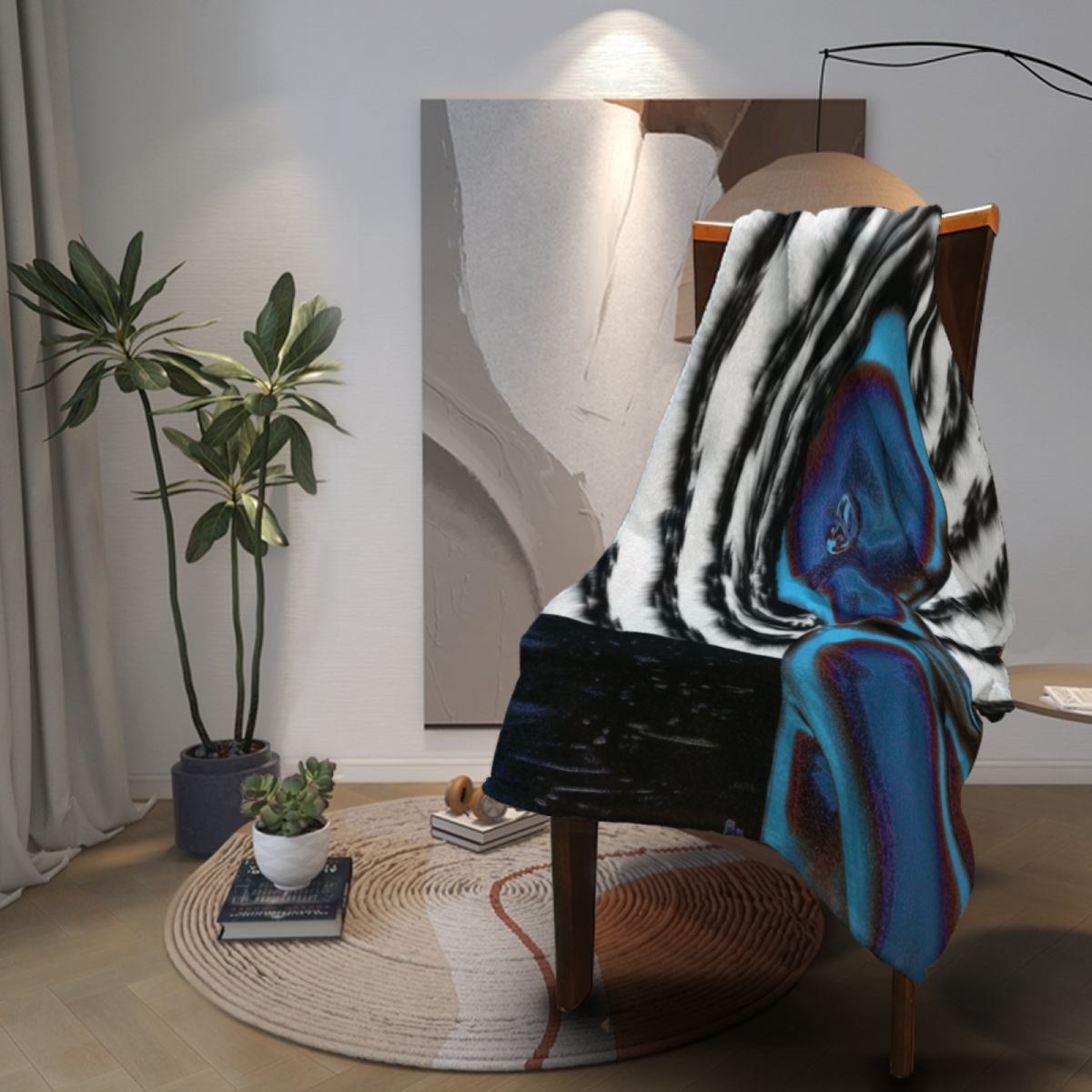 Lagoon Nectar Lightweight Flannel Throw in Soft Neutral