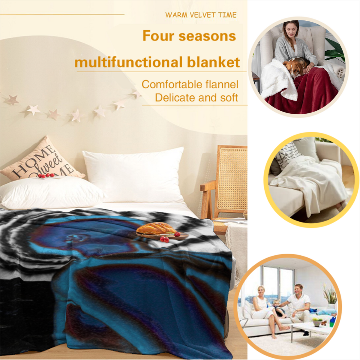 Lagoon Nectar Lightweight Flannel Throw in Soft Neutral
