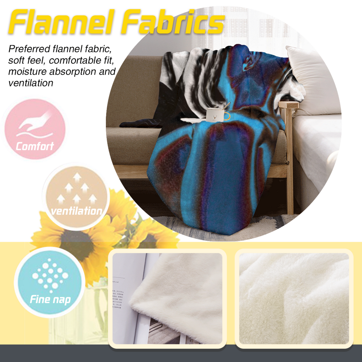 Lagoon Nectar Lightweight Flannel Throw in Soft Neutral