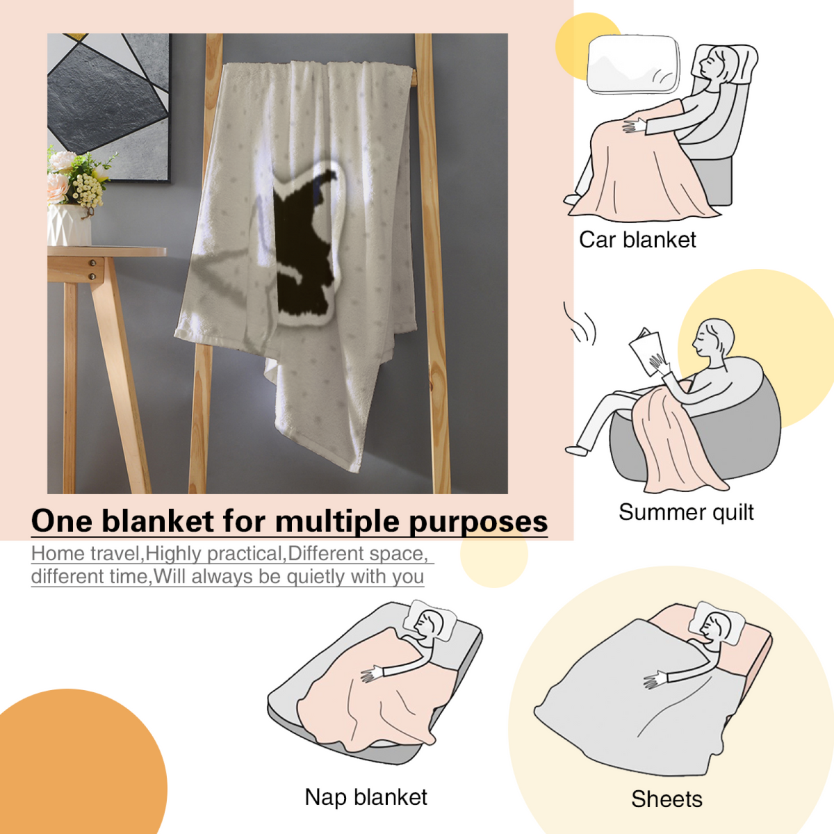 Twilight Lagoon Pastel Multicolor Modern Art Flannel Throw Blanket