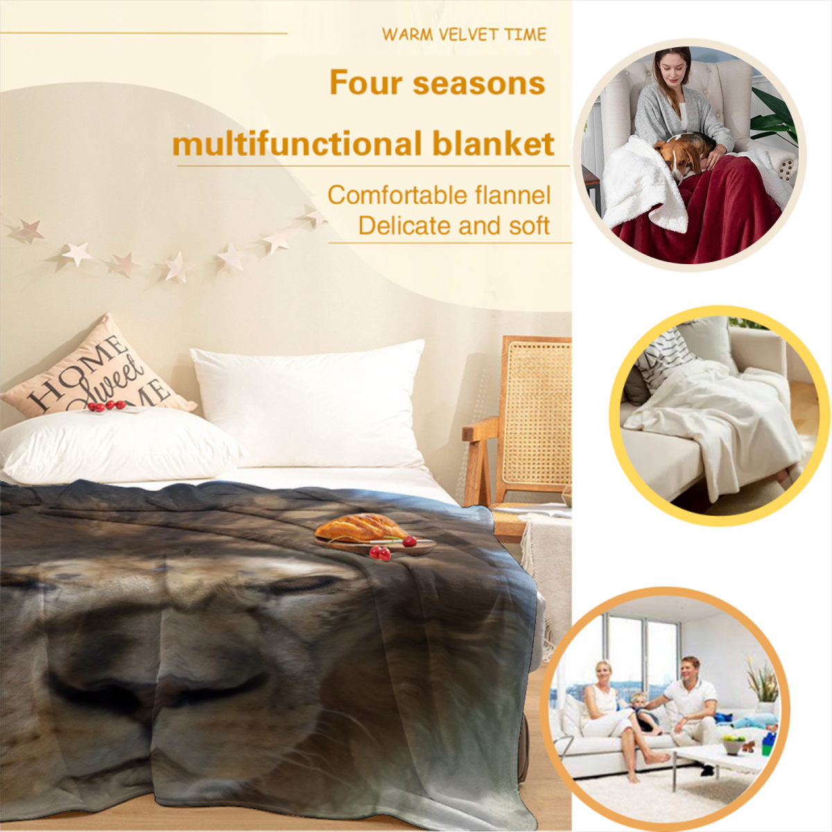 Gilded & Petal Playful Graphic All-Season Flannel Blanket