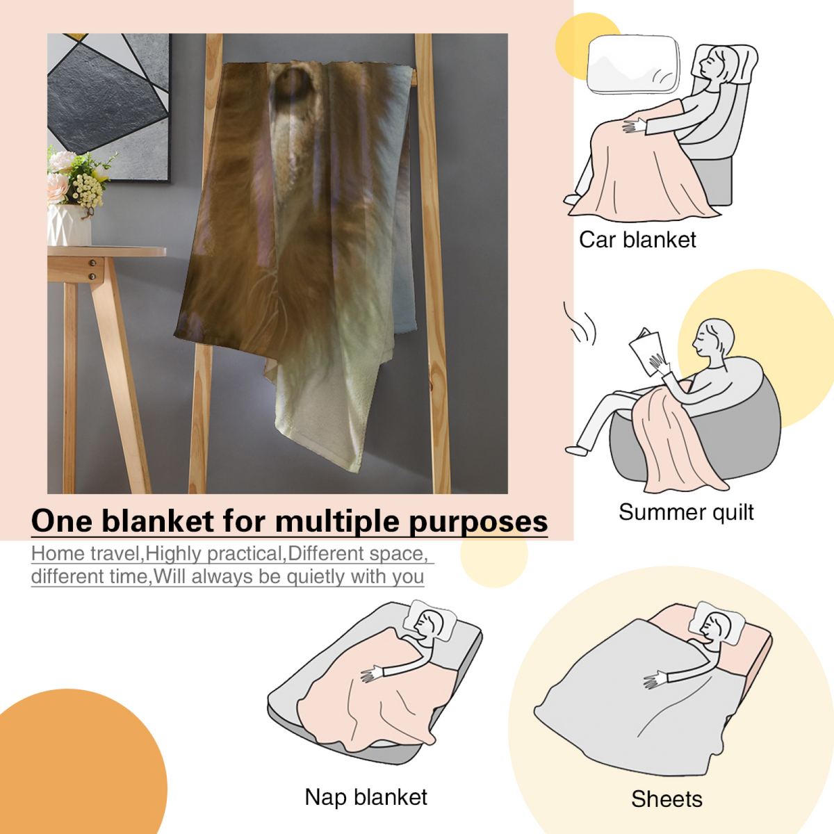 Gilded & Petal Playful Graphic All-Season Flannel Blanket