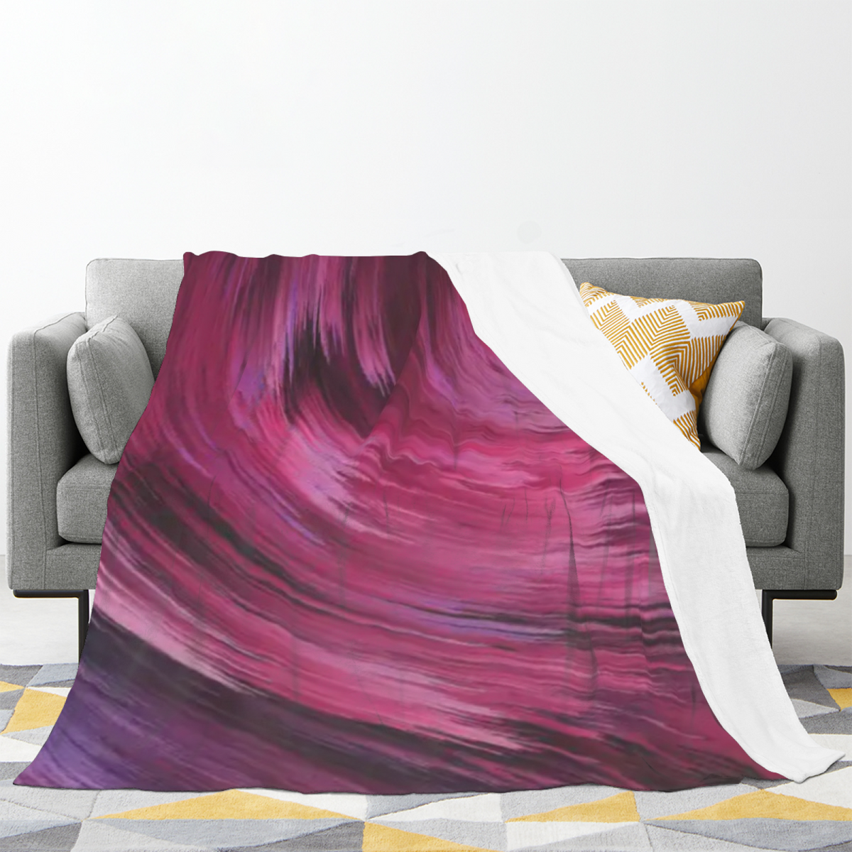 Mossy Spectrum Home Accent Soft Flannel Blanket ¨C Warm Coral