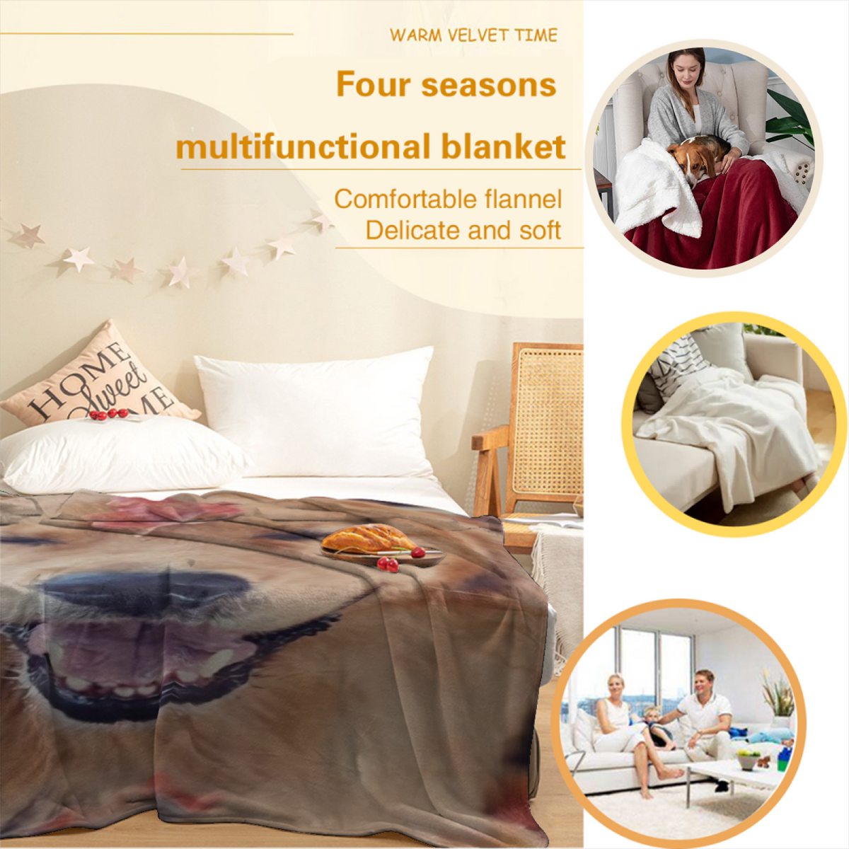 Pebble Serenade Earthy Multicolor Contemporary Plush Flannel Throw