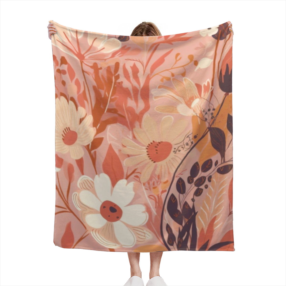 Terracotta Mosaic Pastel Multicolor Art Lightweight Flannel Throw