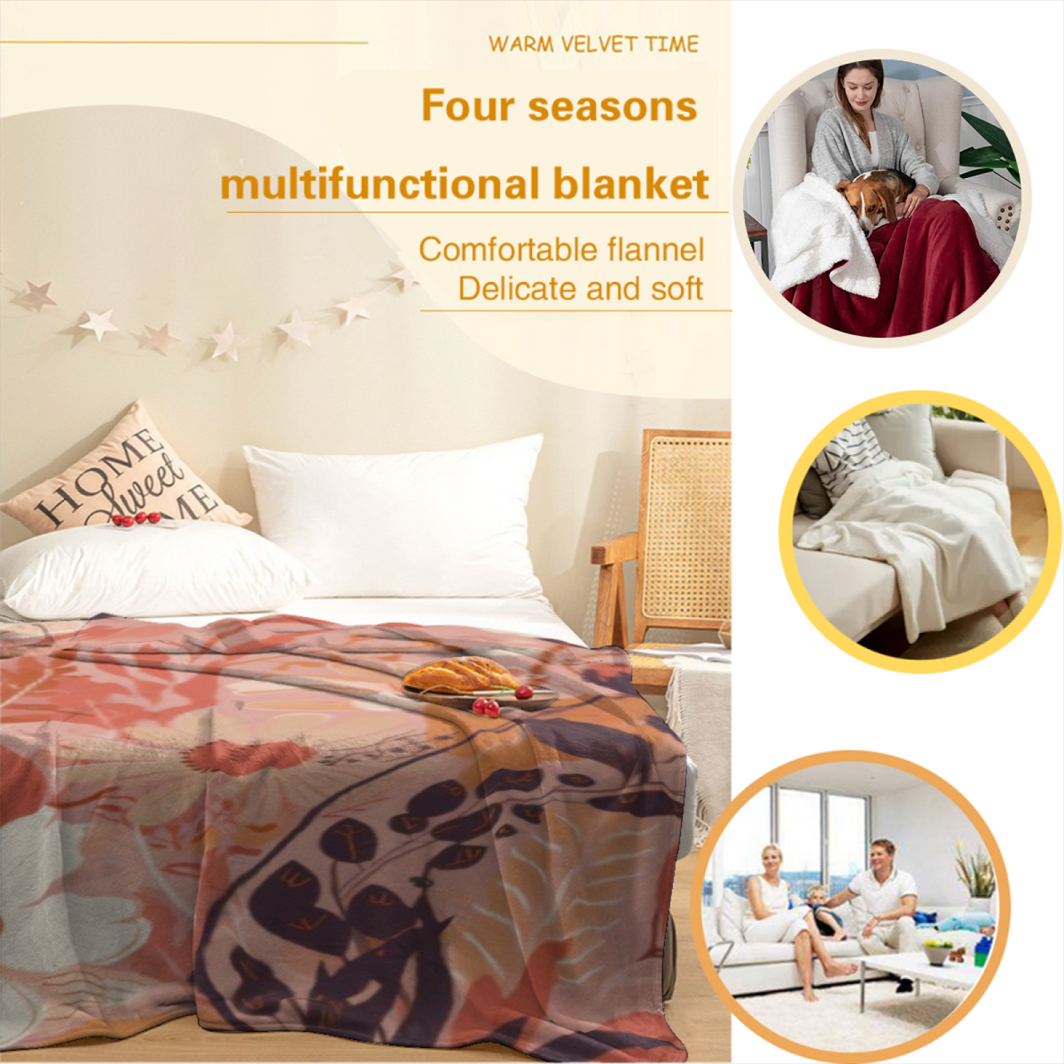 Terracotta Mosaic Pastel Multicolor Art Lightweight Flannel Throw