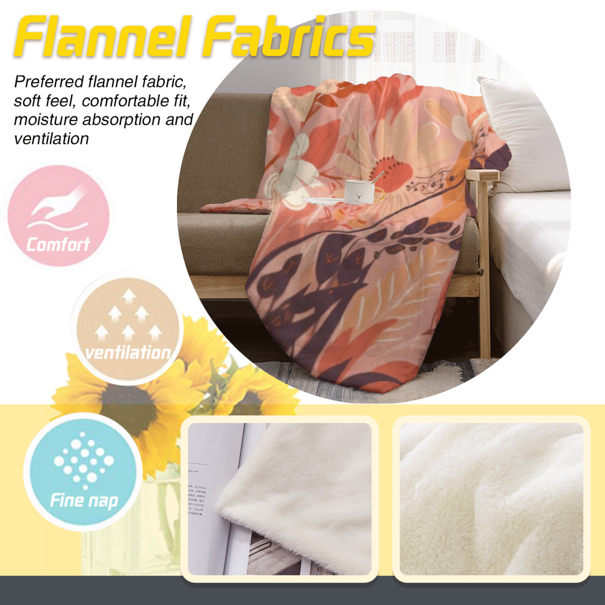 Terracotta Mosaic Pastel Multicolor Art Lightweight Flannel Throw