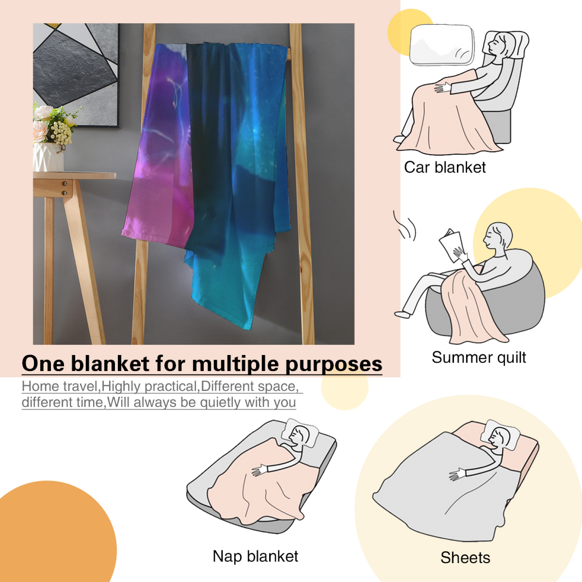 Gilded & Wonder Playful Graphic All-Season Flannel Blanket