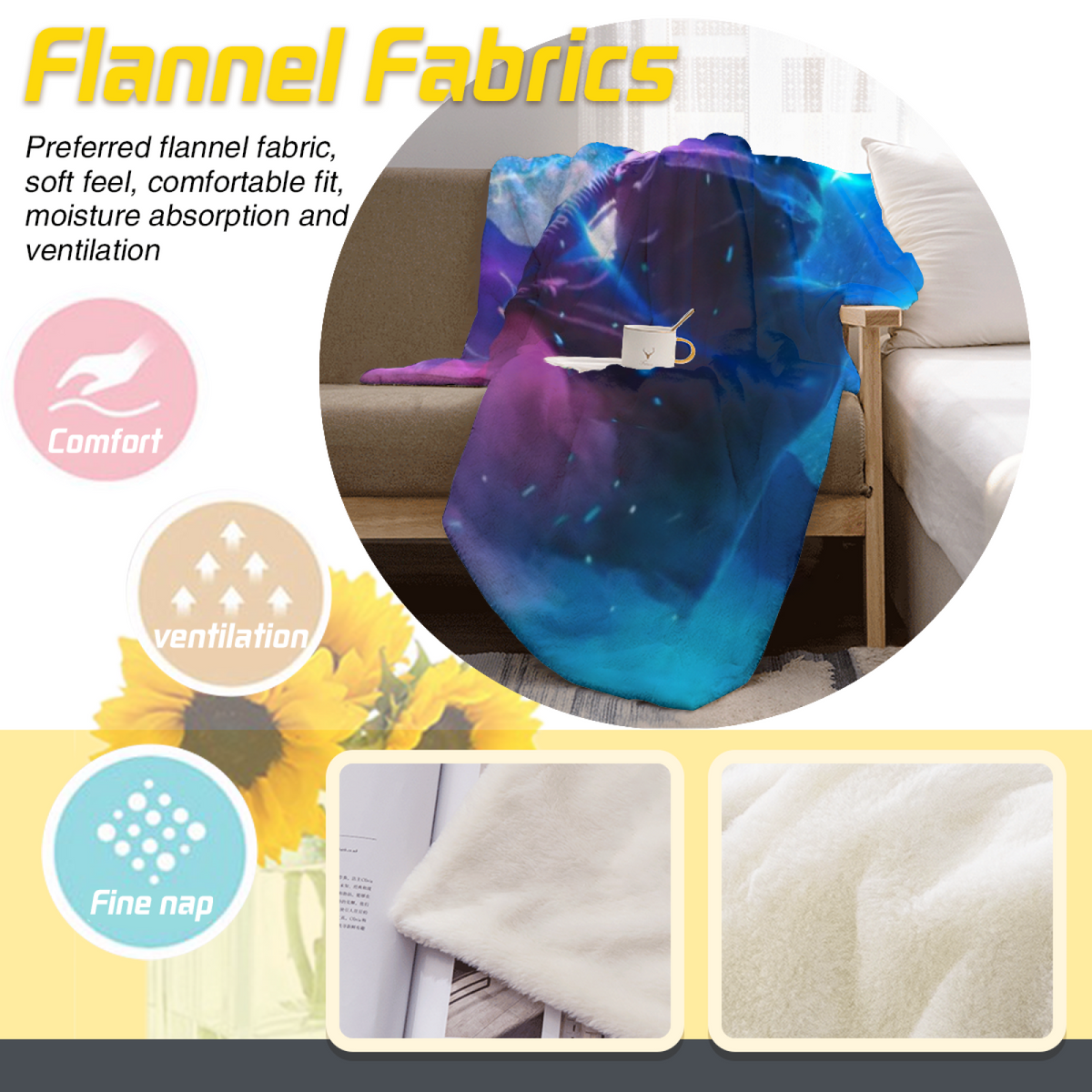 Gilded & Wonder Playful Graphic All-Season Flannel Blanket