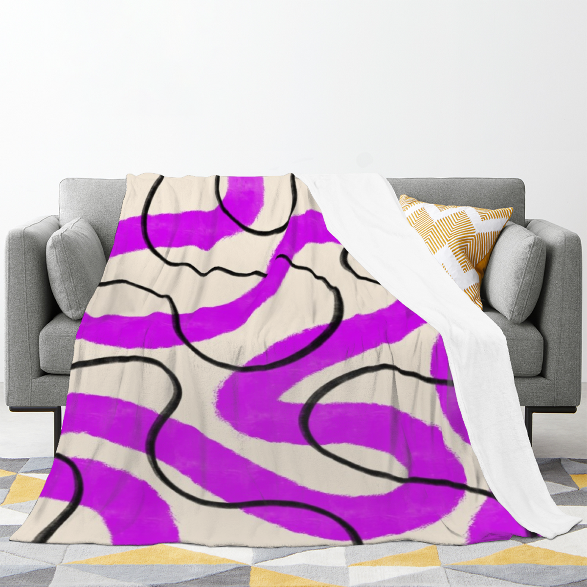 Soft Minimalist All-Season Flannel Blanket ¨C Tangerine Daydream Collection