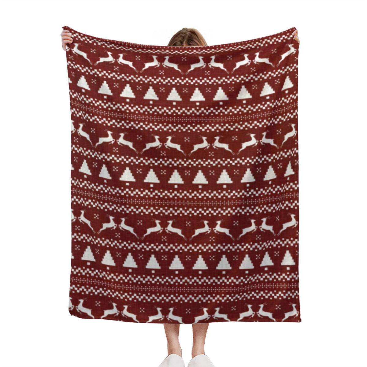 Harbor Kaleidoscope Warm Coral Dreamy Decorative Flannel Blanket