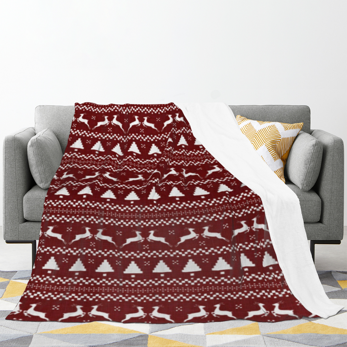 Harbor Kaleidoscope Warm Coral Dreamy Decorative Flannel Blanket