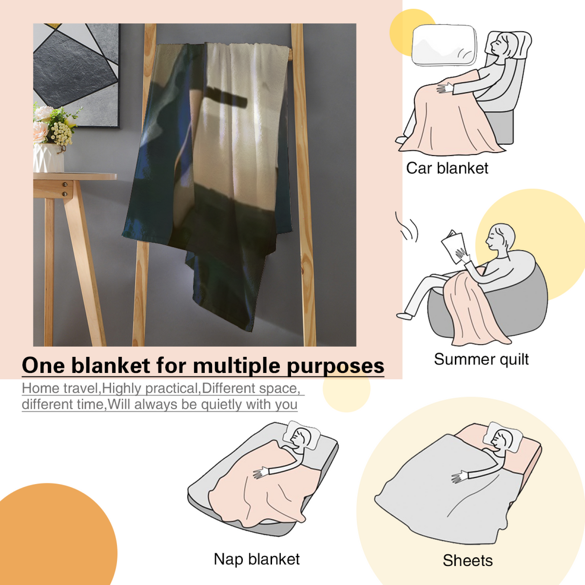 Earthy Neutral Luminous Fern Soft Flannel Blanket ¨C Contemporary Pattern