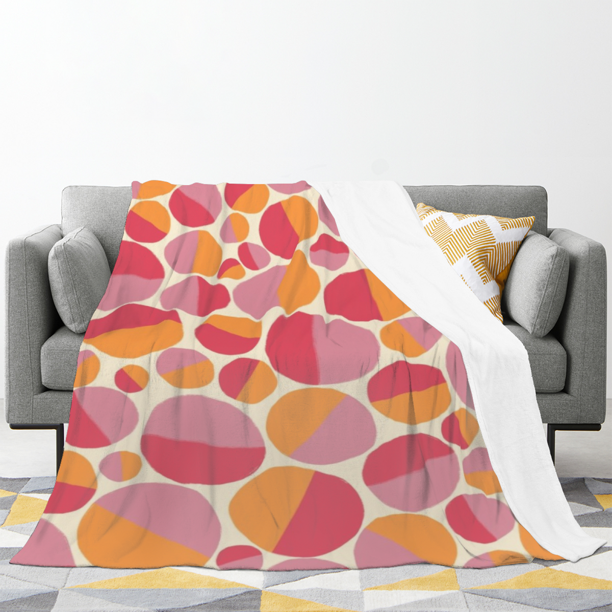 Decorative Flannel Blanket with Festival Orchard Cozy Cottage Artwork