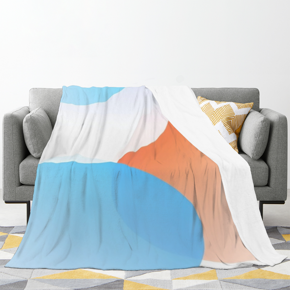 Statement Soft Neutral Terracotta Reverie Decorative Flannel Blanket