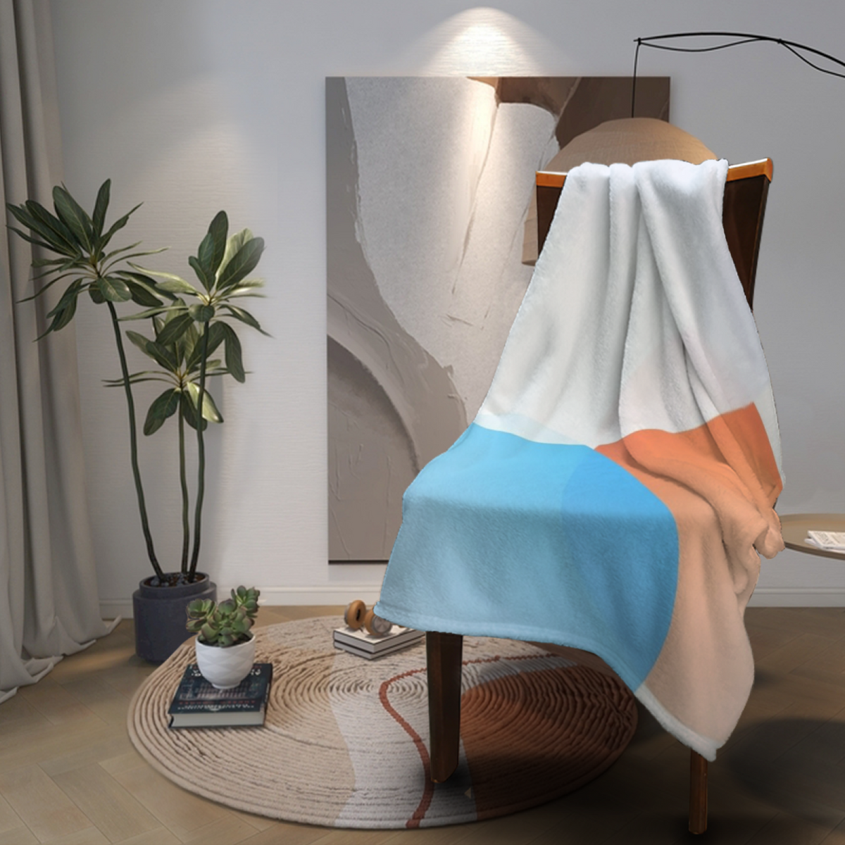 Statement Soft Neutral Terracotta Reverie Decorative Flannel Blanket
