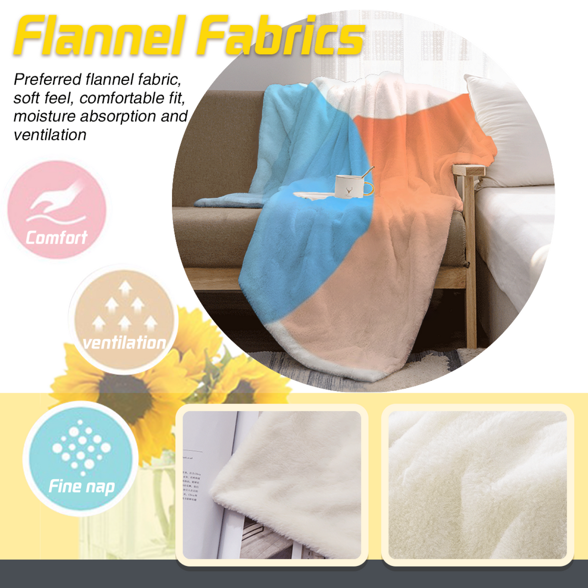 Statement Soft Neutral Terracotta Reverie Decorative Flannel Blanket