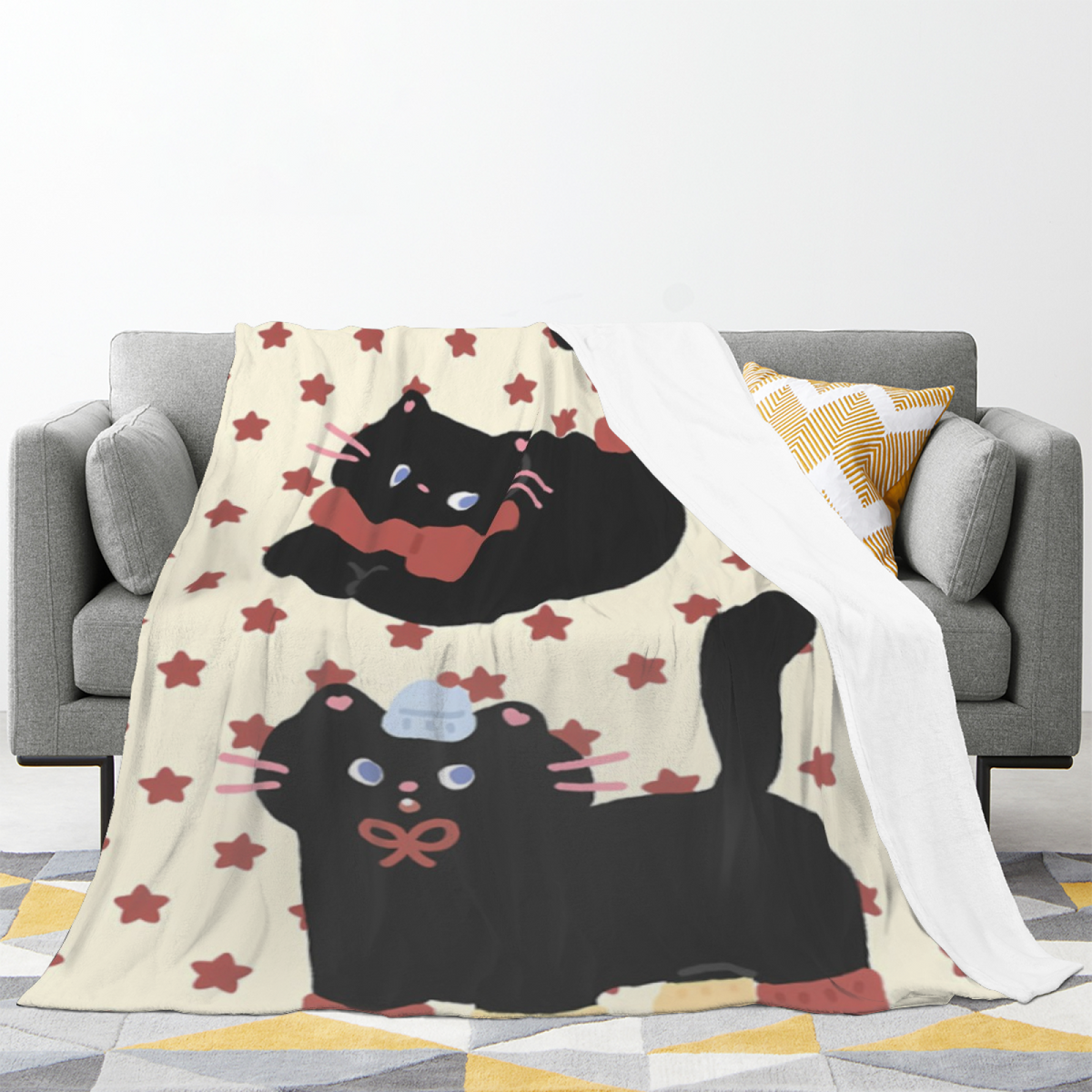 Flannel Throw Blanket with Breezy Wonder Cozy Cottage Artwork